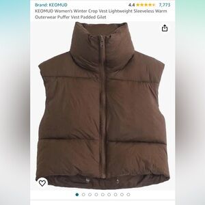 Amazon cropped puffer vest